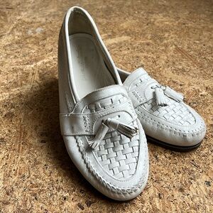 Johnston & Murphy Vintage White Tassel Loafers